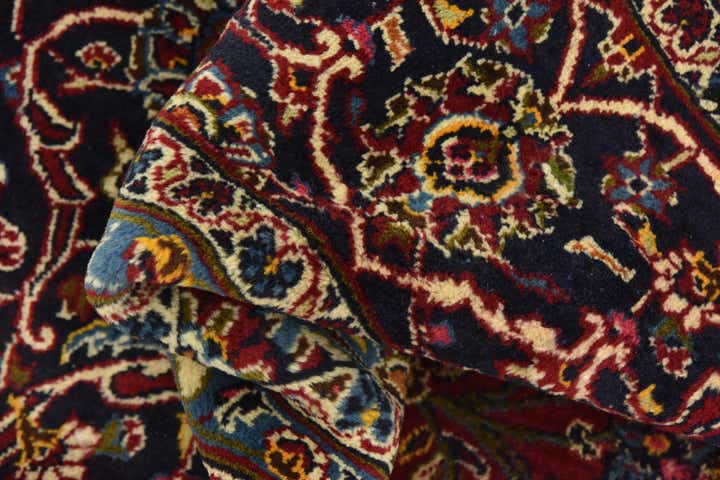 9' 8 x 12' 10 Hand Knotted Kashan Persian Wool Rug