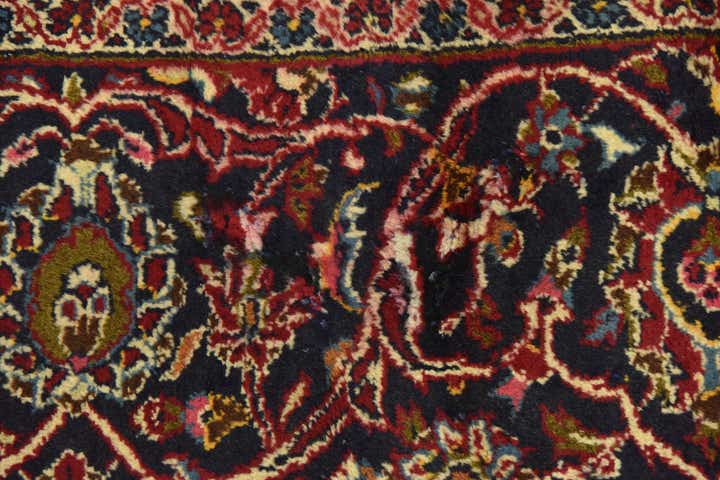 9' 8 x 12' 10 Hand Knotted Kashan Persian Wool Rug