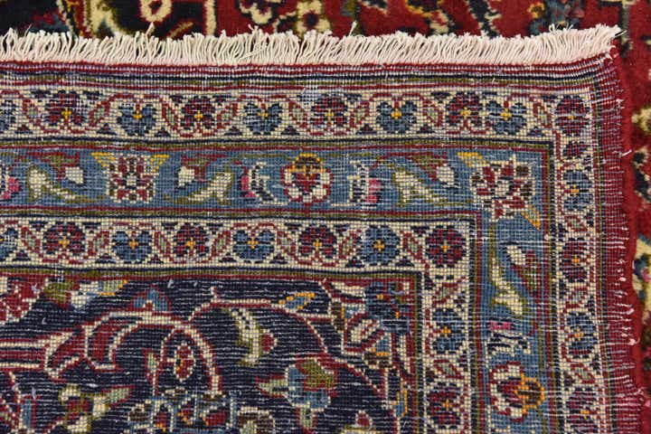 9' 8 x 12' 10 Hand Knotted Kashan Persian Wool Rug