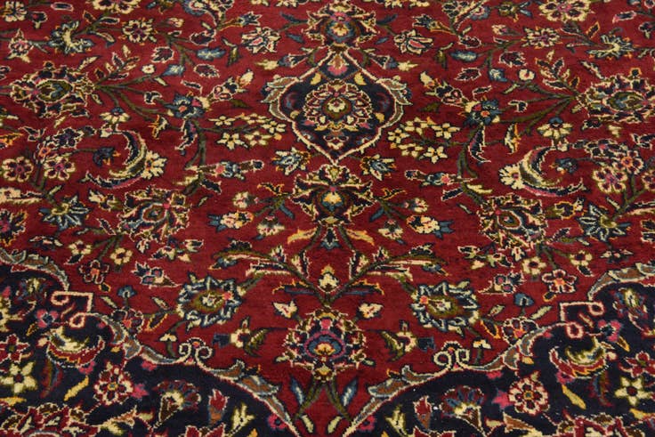 Detail image of 9' 8 x 12' 10 Hand Knotted Kashan Persian Wool Rug
