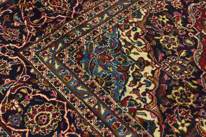 9' 8 x 12' 10 Hand Knotted Kashan Persian Wool Rug