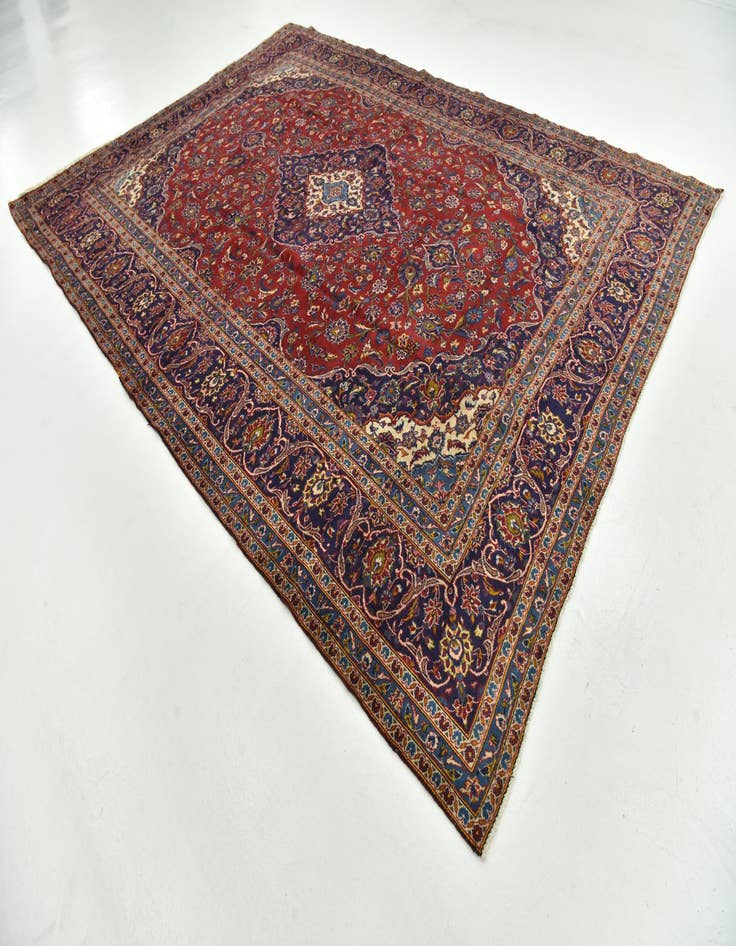 Detail image of 9' 8 x 13' 2  Hand Knotted Kashan Persian Wool Rug