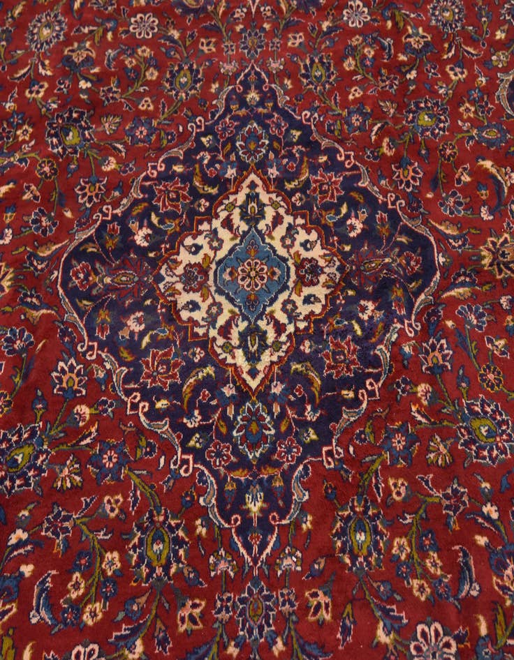 Detail image of 9' 8 x 13' 2  Hand Knotted Kashan Persian Wool Rug