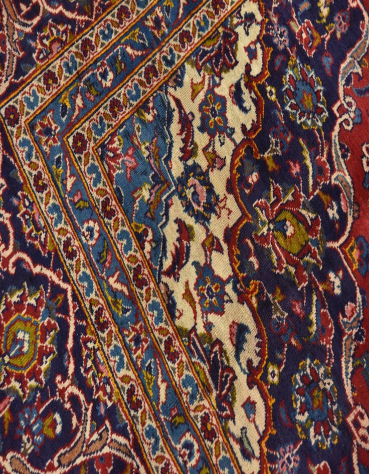 Detail image of 9' 8 x 13' 2  Hand Knotted Kashan Persian Wool Rug