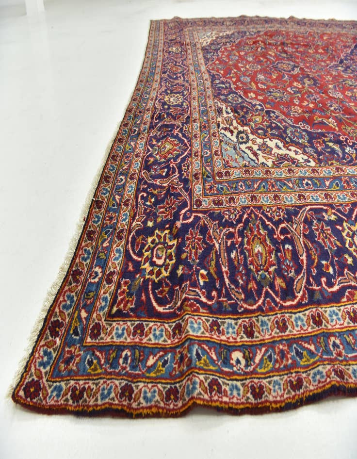 Detail image of 9' 8 x 13' 2  Hand Knotted Kashan Persian Wool Rug