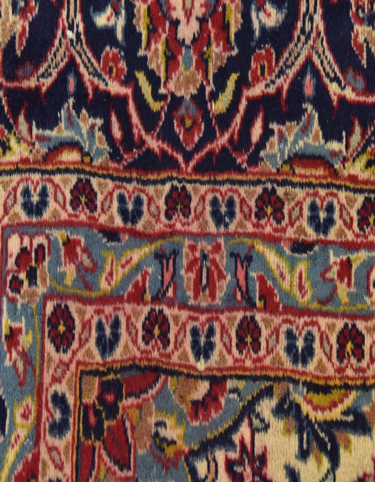Detail image of 9' 4 x 12' 8 Hand Knotted Kashan Persian Wool Rug