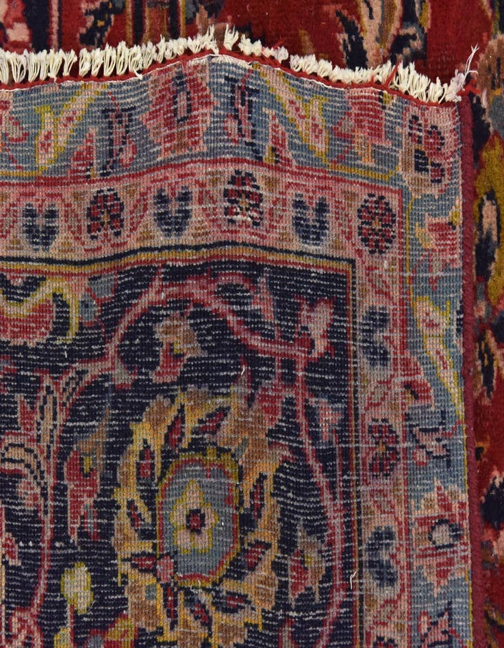 Detail image of 9' 4 x 12' 8 Hand Knotted Kashan Persian Wool Rug