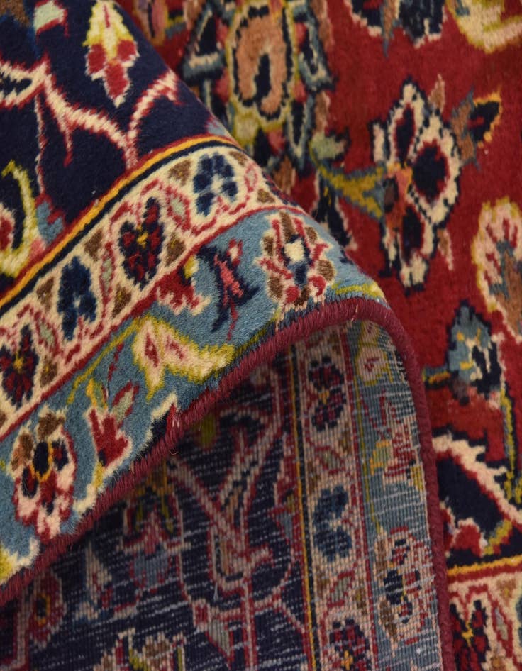 Detail image of 9' 4 x 12' 8 Hand Knotted Kashan Persian Wool Rug