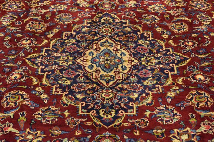 9' 7 x 13' 4 Hand Knotted Kashan Persian Wool Rug