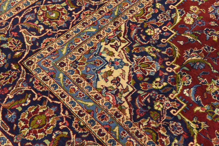 9' 7 x 13' 4 Hand Knotted Kashan Persian Wool Rug