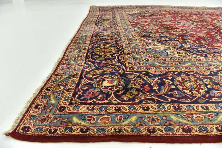 9' 7 x 13' 4 Hand Knotted Kashan Persian Wool Rug