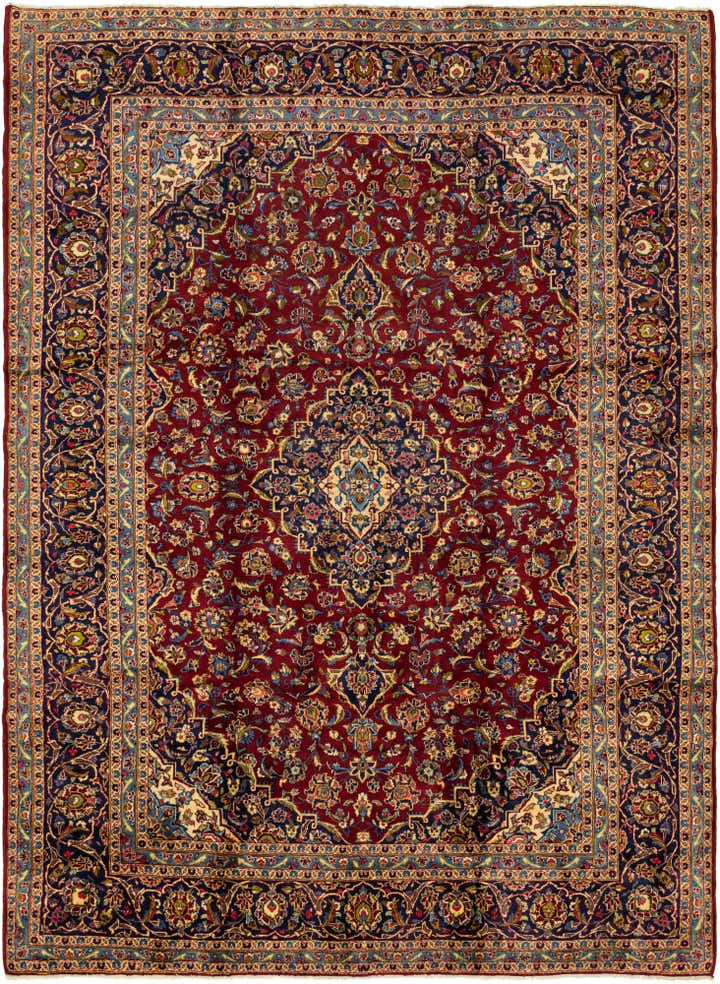 9' 7 x 13' 4 Hand Knotted Kashan Persian Wool Rug