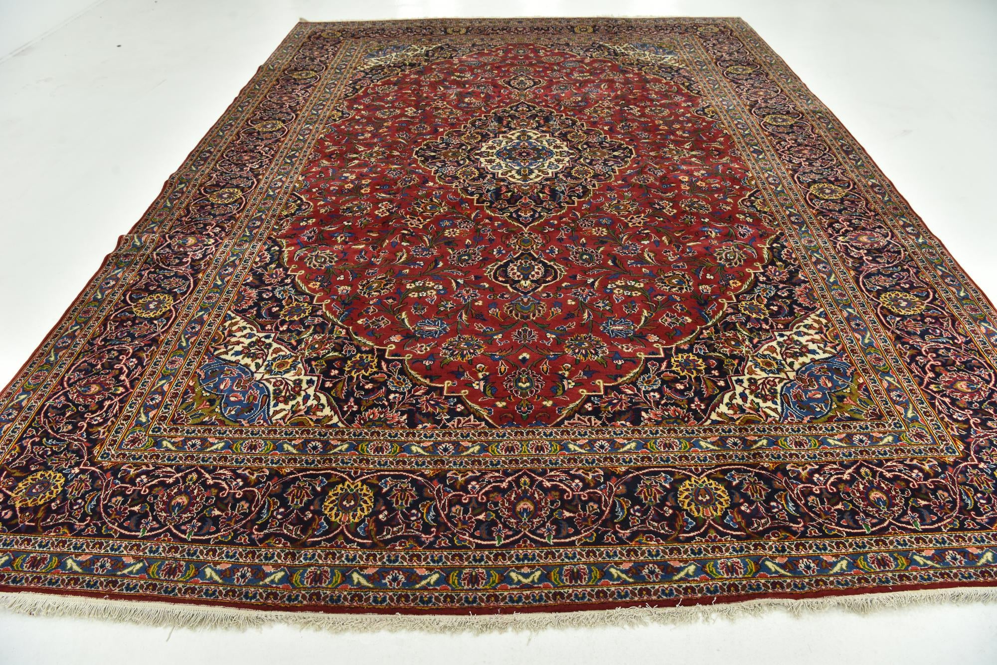295cm x 395cm anudado a mano Kashan Alfombra Persa Lana