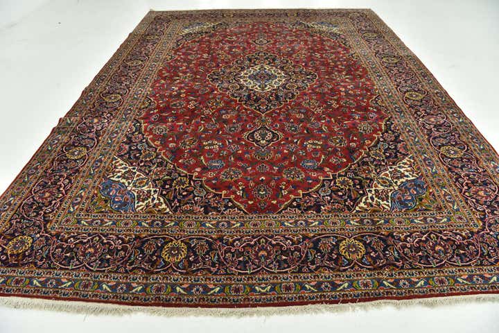 295cm x 395cm anudado a mano Kashan Alfombra Persa Lana