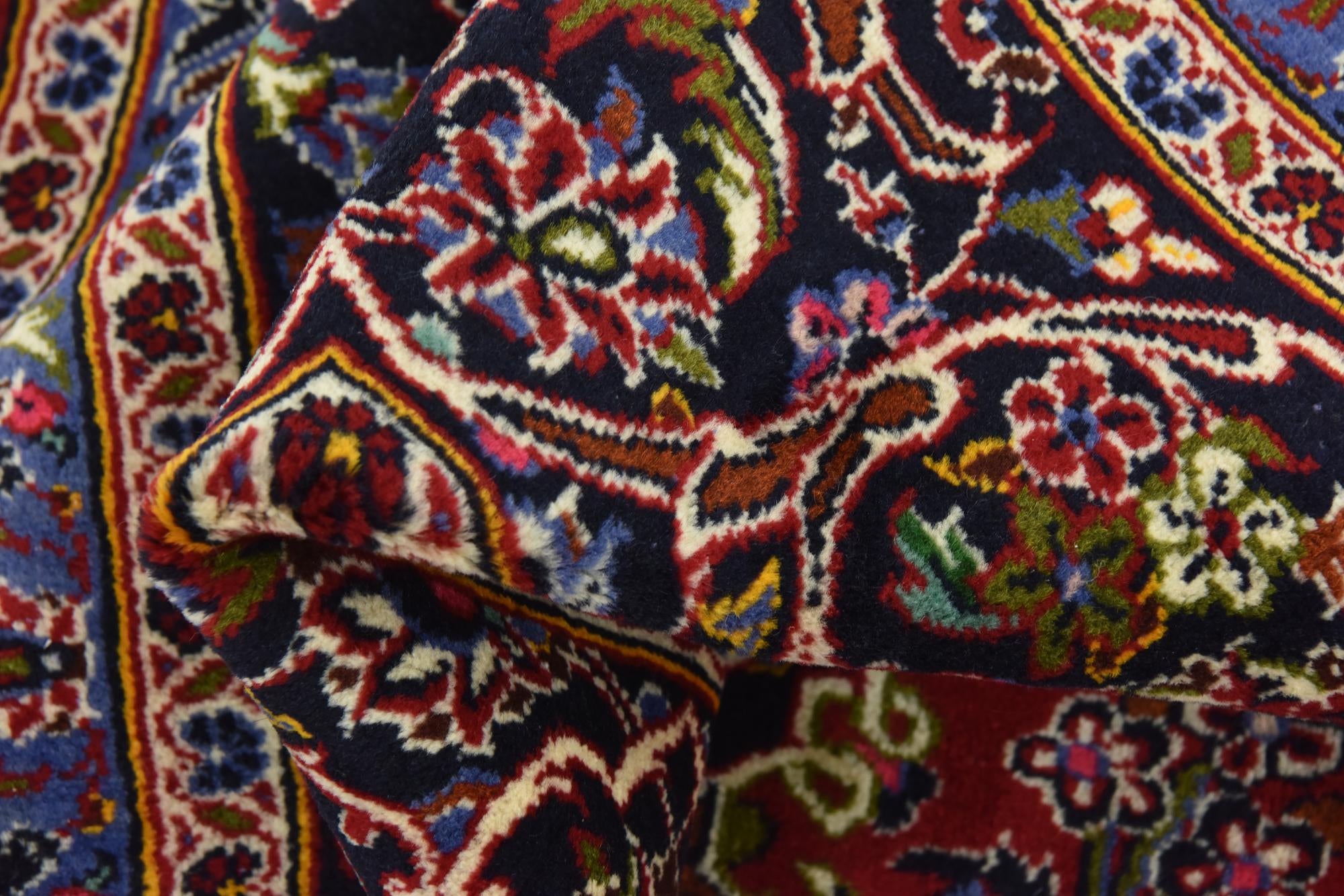 10' x 13' 5 Hand Knotted Kashan Persian Wool Rug