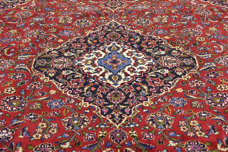 Detailansicht von 305cm x 410cm Handgeknüpft Kashan Persisch Wolle Teppich