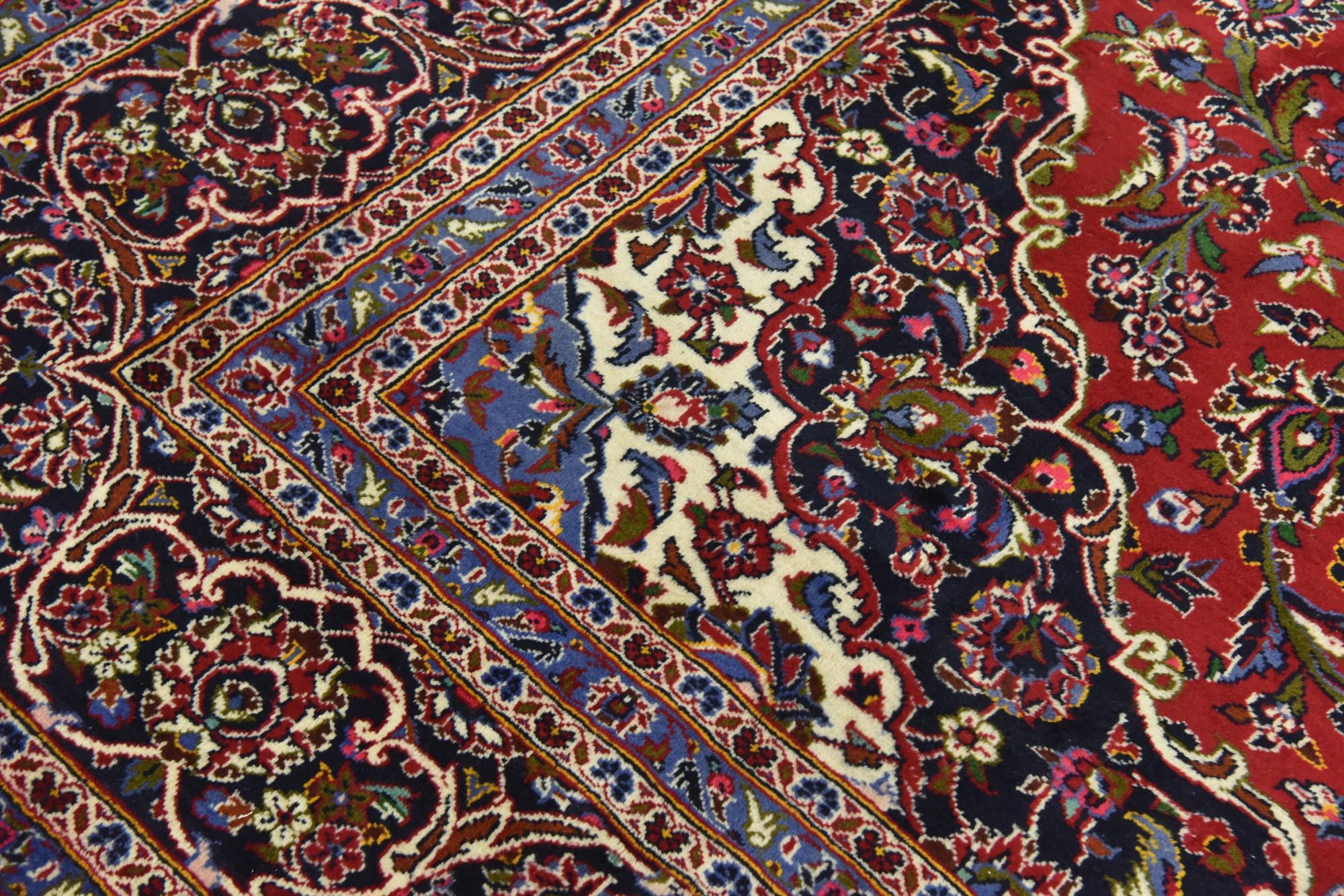 10' x 13' 5 Hand Knotted Kashan Persian Wool Rug