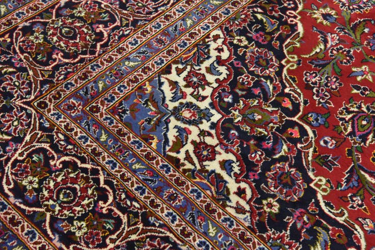 Detailansicht von 305cm x 410cm Handgeknüpft Kashan Persisch Wolle Teppich