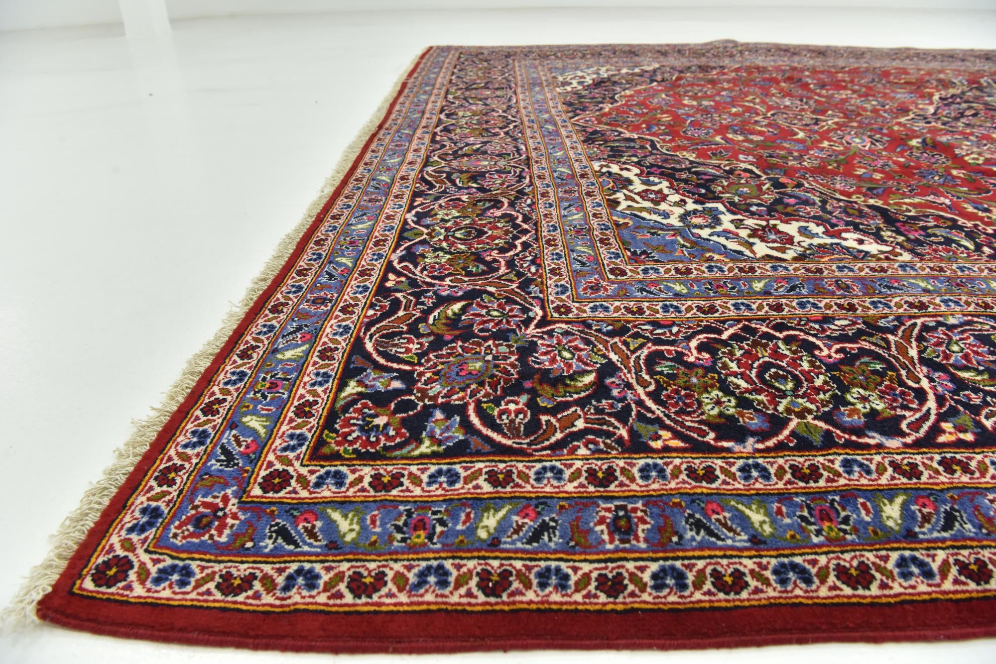 10' x 13' 5 Hand Knotted Kashan Persian Wool Rug