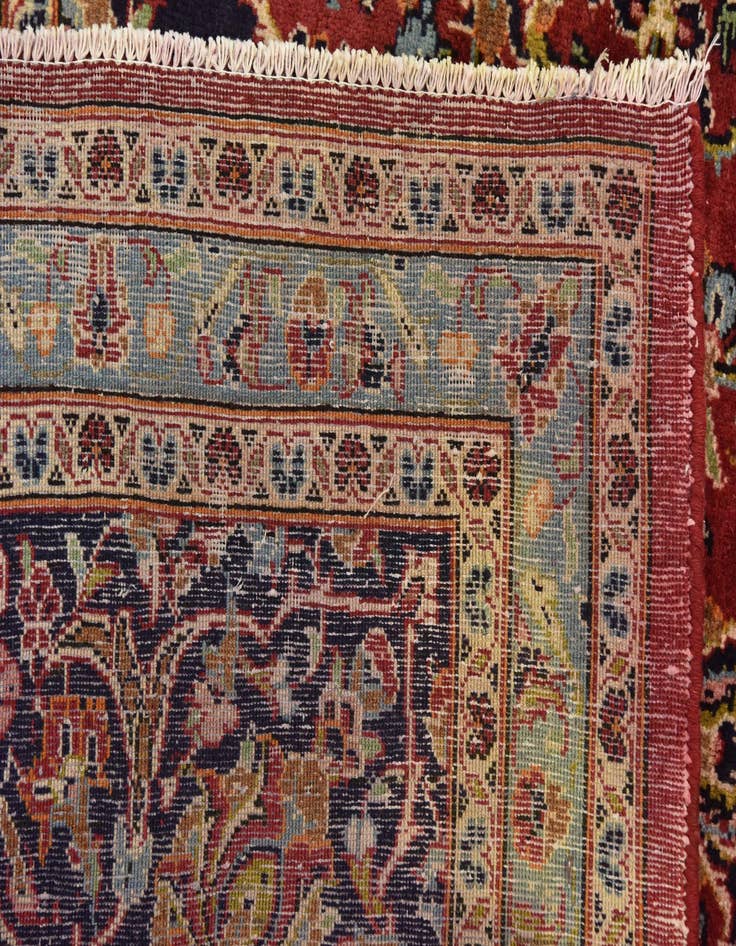 Detail image of 9' 8 x 14' 6 Hand Knotted Kashan Persian Wool Rug