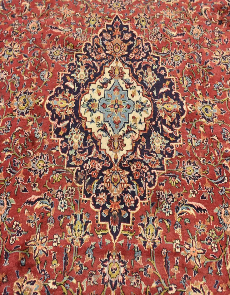 Detail image of 9' 8 x 14' 6 Hand Knotted Kashan Persian Wool Rug