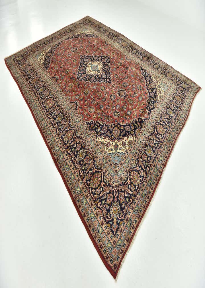 9' 10 x 12' 8 Hand Knotted Kashan Persian Wool Rug