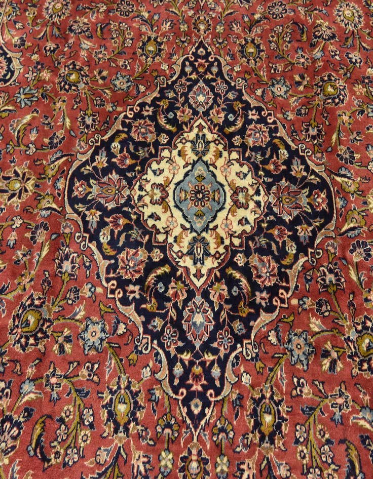 Detail image of 9' 10 x 12' 8 Hand Knotted Kashan Persian Wool Rug