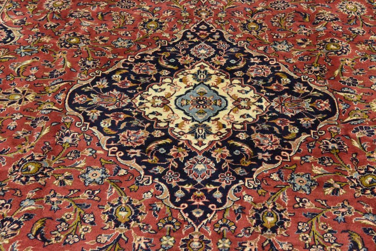 Detail image of 9' 10 x 12' 8 Hand Knotted Kashan Persian Wool Rug