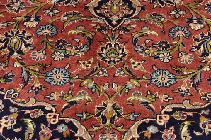 9' 10 x 12' 8 Hand Knotted Kashan Persian Wool Rug