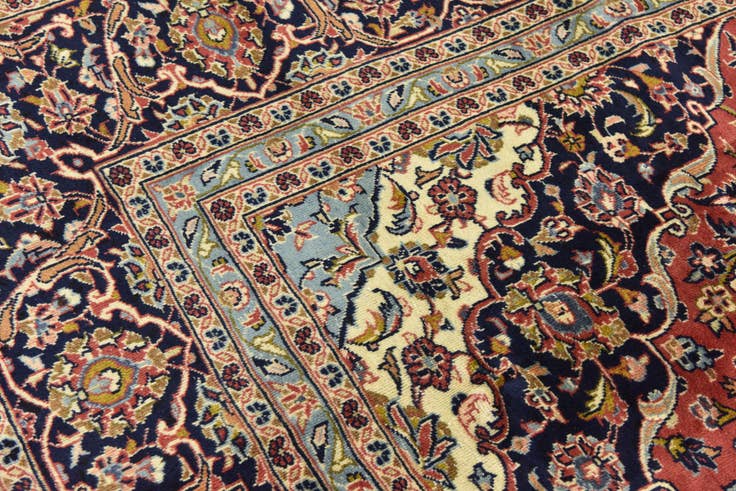 Detail image of 9' 10 x 12' 8 Hand Knotted Kashan Persian Wool Rug