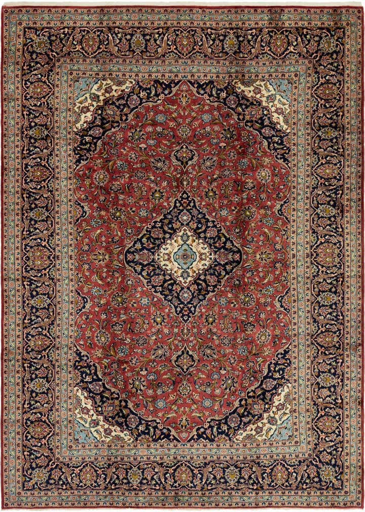 9' 10 x 12' 8 Hand Knotted Kashan Persian Wool Rug