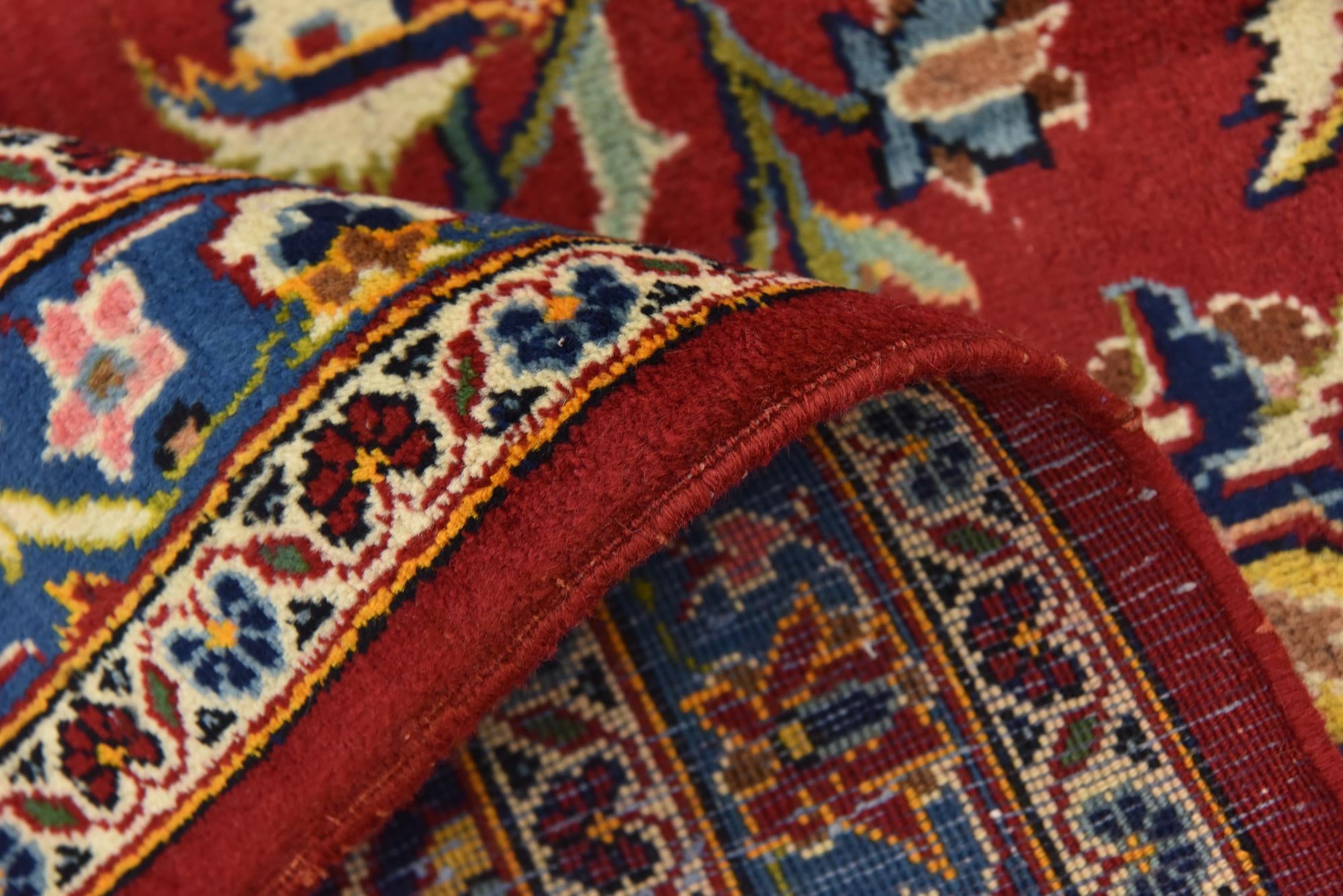 9' 8 x 13' 3 Hand Knotted Kashan Persian Wool Rug
