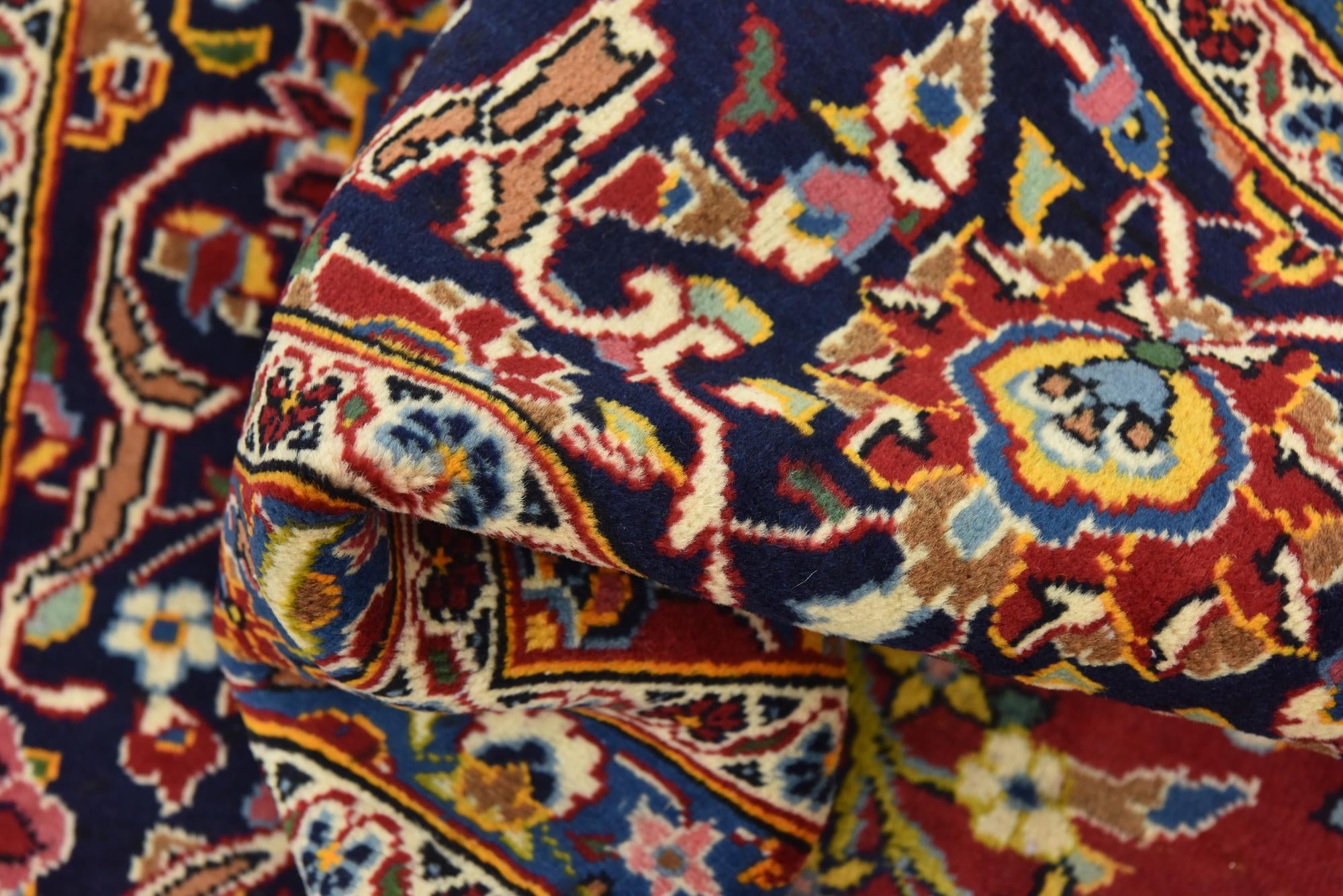 9' 8 x 13' 3 Hand Knotted Kashan Persian Wool Rug
