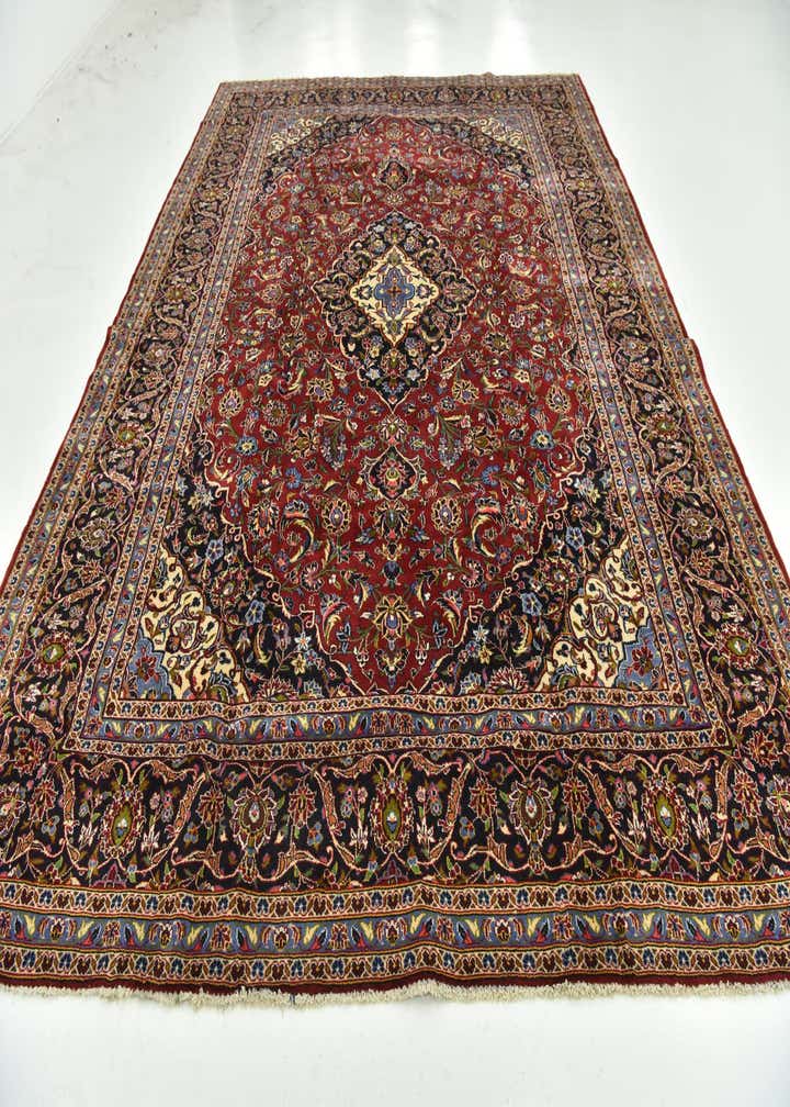 9' 10 x 12' 10 Hand Knotted Kashan Persian Wool Rug