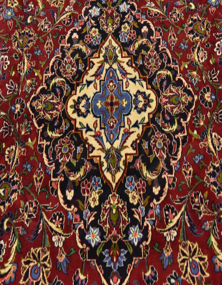 Detail image of 9' 10 x 12' 10 Hand Knotted Kashan Persian Wool Rug