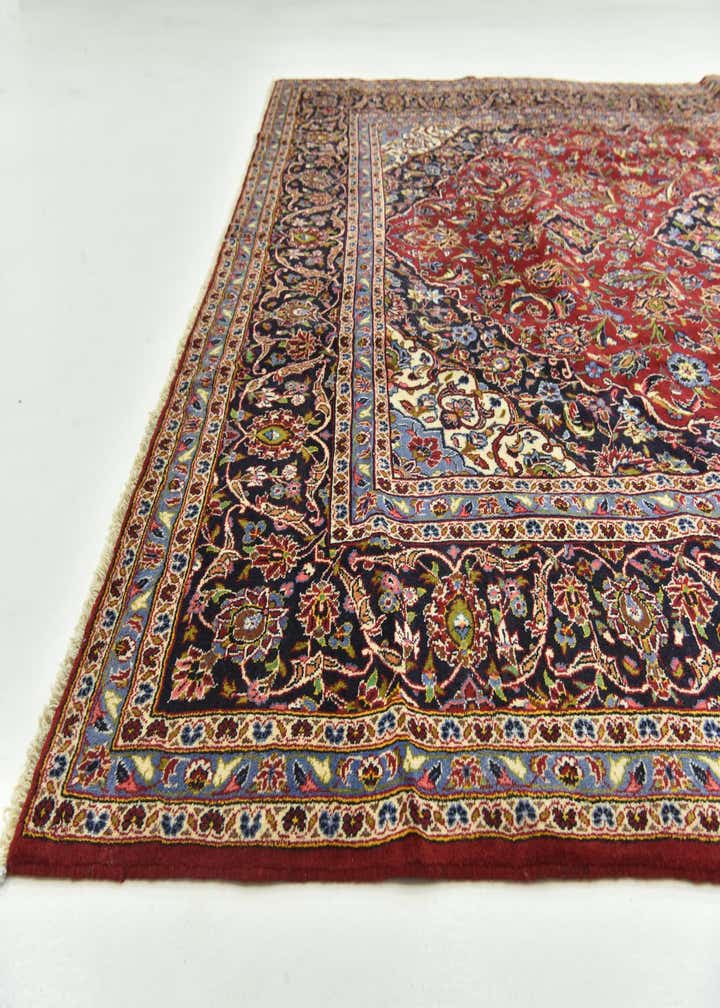 9' 10 x 12' 10 Hand Knotted Kashan Persian Wool Rug