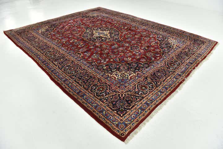 10' x 12' 8 Hand Knotted Kashan Persian Wool Rug