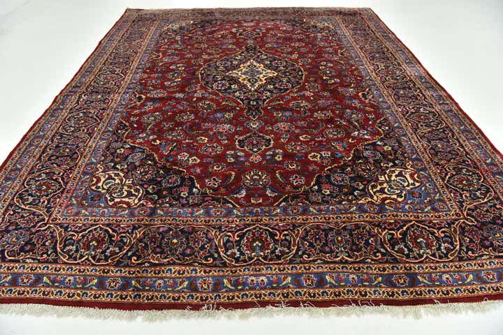 10' x 12' 8 Hand Knotted Kashan Persian Wool Rug