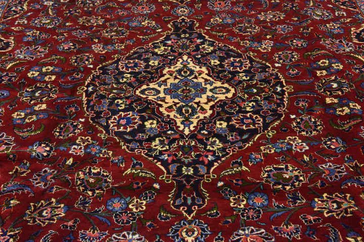 10' x 12' 8 Hand Knotted Kashan Persian Wool Rug
