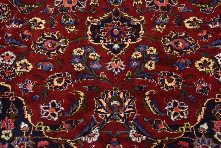 Detail image of 10' x 12' 8 Hand Knotted Kashan Persian Wool Rug