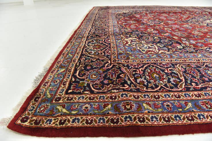 Detail image of 10' x 12' 8 Hand Knotted Kashan Persian Wool Rug