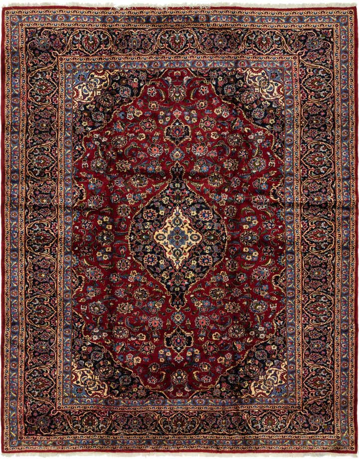 10' x 12' 8 Hand Knotted Kashan Persian Wool Rug