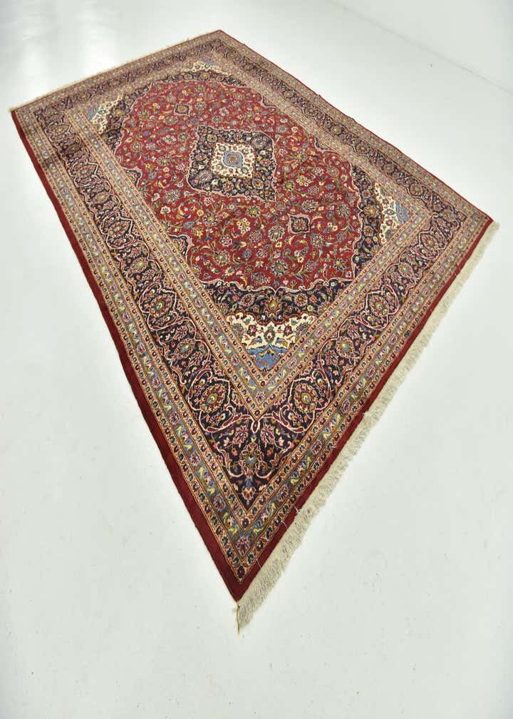 9' 10 x 13' 3 Hand Knotted Kashan Persian Wool Rug