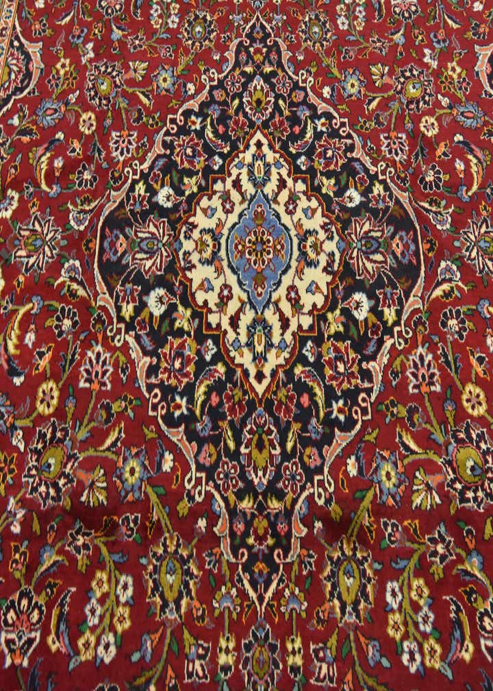 9' 10 x 13' 3 Hand Knotted Kashan Persian Wool Rug