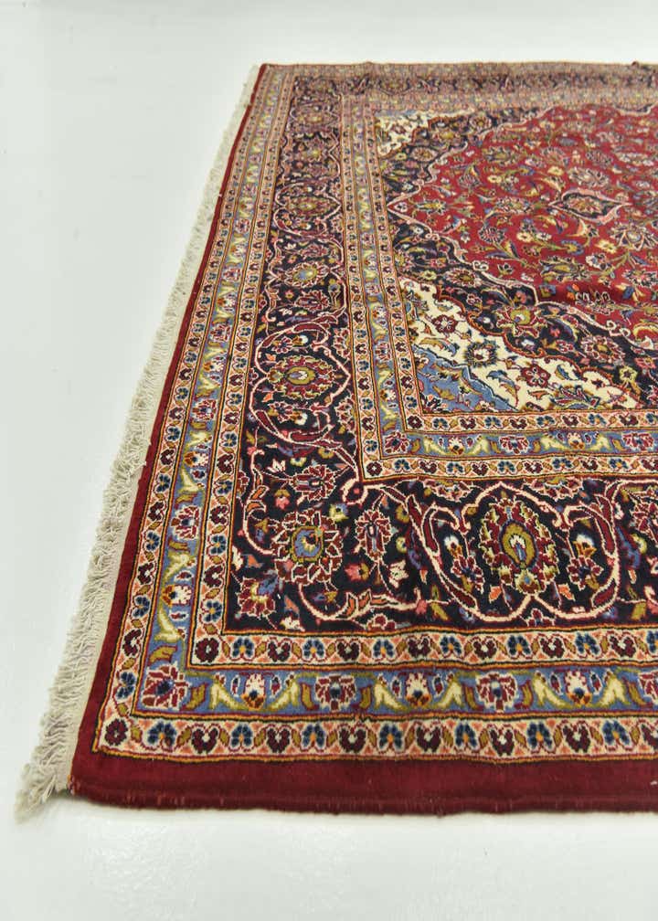 9' 10 x 13' 3 Hand Knotted Kashan Persian Wool Rug