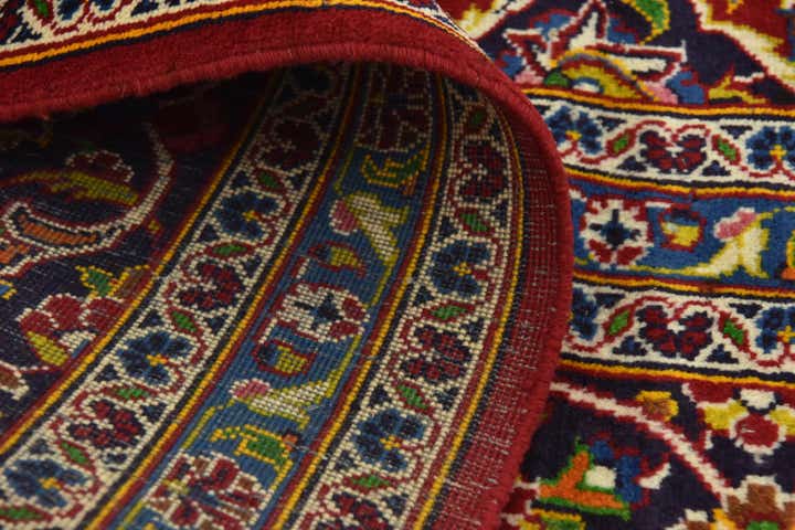 9' 7 x 12' 9 Hand Knotted Kashan Persian Wool Rug