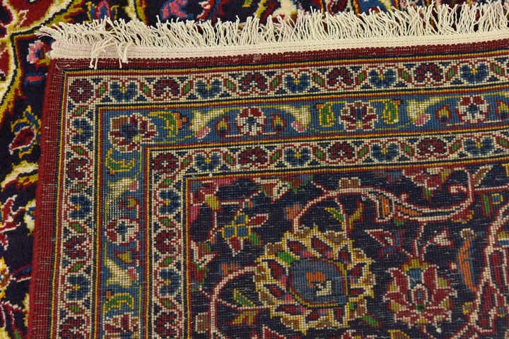 9' 7 x 12' 9 Hand Knotted Kashan Persian Wool Rug