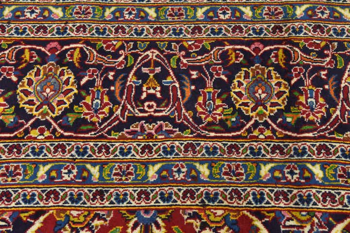 9' 7 x 12' 9 Hand Knotted Kashan Persian Wool Rug