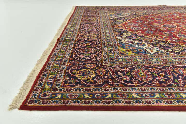 9' 7 x 12' 9 Hand Knotted Kashan Persian Wool Rug