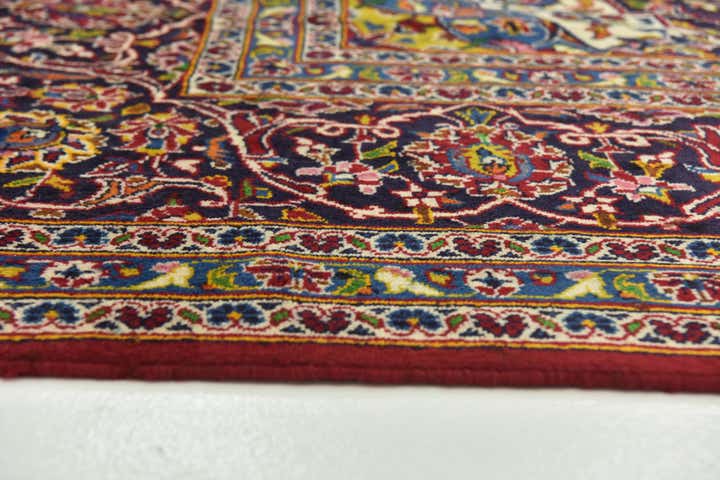 9' 7 x 12' 9 Hand Knotted Kashan Persian Wool Rug